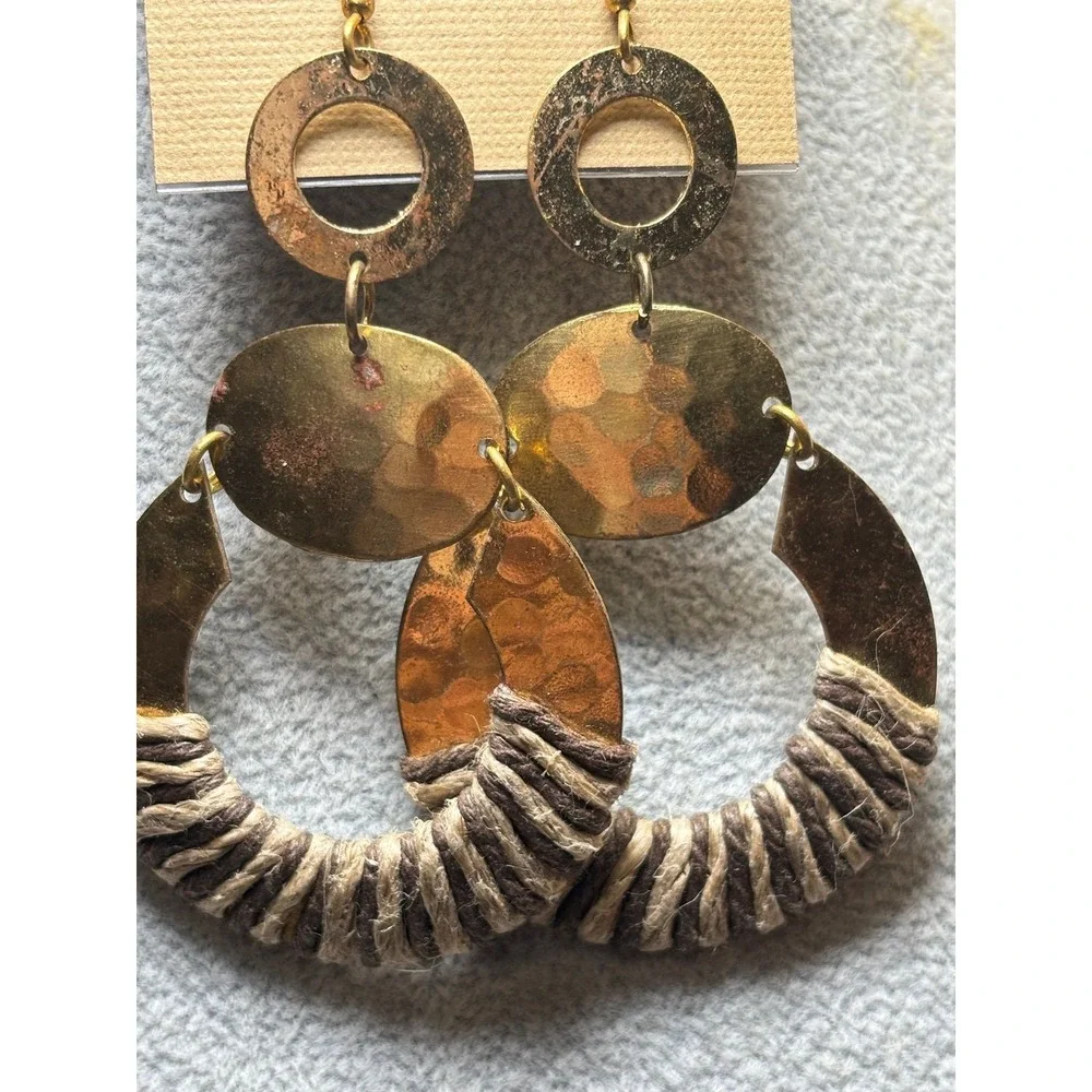 #55. Dangle Hannered Wrapped Earrings